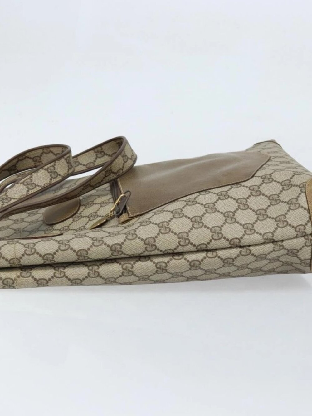 GUCCI GG Supreme Tote Bag PVC Beige Gold Auth gh1804 - Picture 5 of 15